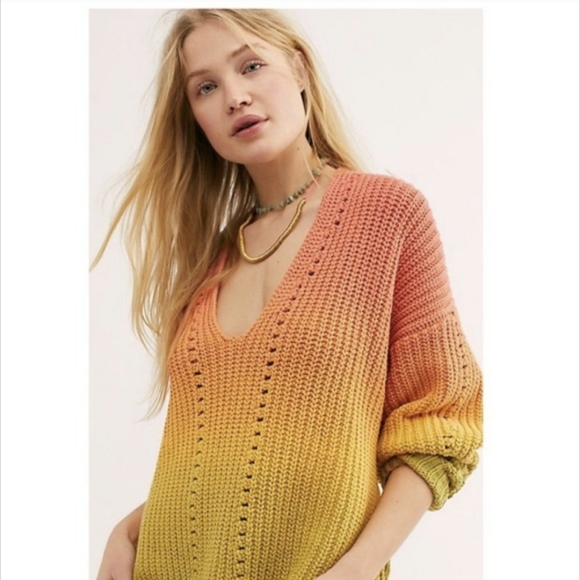Free People Come Together Ombre Tunic Sweater S - Picture 2 of 15